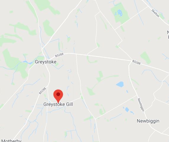 Map showing Greystoke Gill Location for guest information